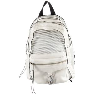 Rebecca Minkhoff Mesh White Leather Backpack